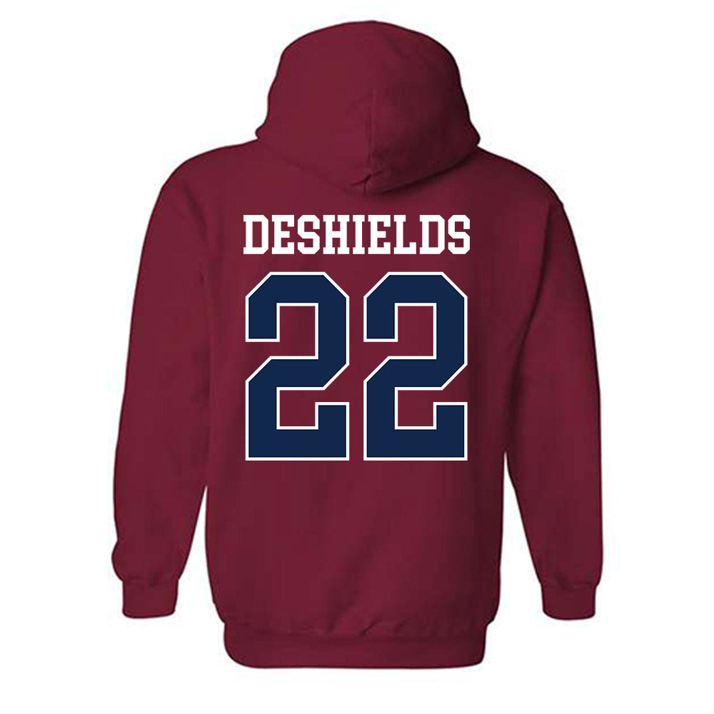 Ole Miss - NCAA Women's Basketball : Denim DeShields - Replica Shersey Hooded Sweatshirt-1