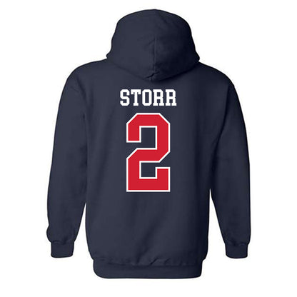 Ole Miss - NCAA Men's Basketball : AJ Storr - Replica Shersey Hooded Sweatshirt-1