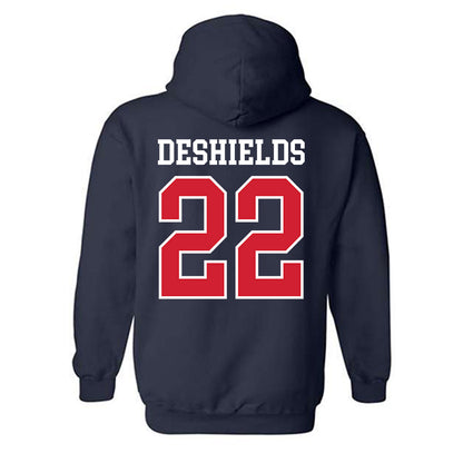 Ole Miss - NCAA Women's Basketball : Denim DeShields - Replica Shersey Hooded Sweatshirt-1