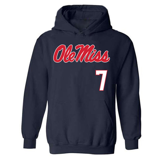 Ole Miss - NCAA Softball : Emilee Boyer - Replica Shersey Hooded Sweatshirt-0