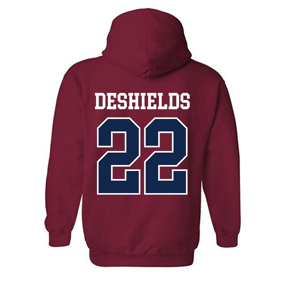 Ole Miss - NCAA Women's Basketball : Denim DeShields - Fashion Shersey Hooded Sweatshirt-1