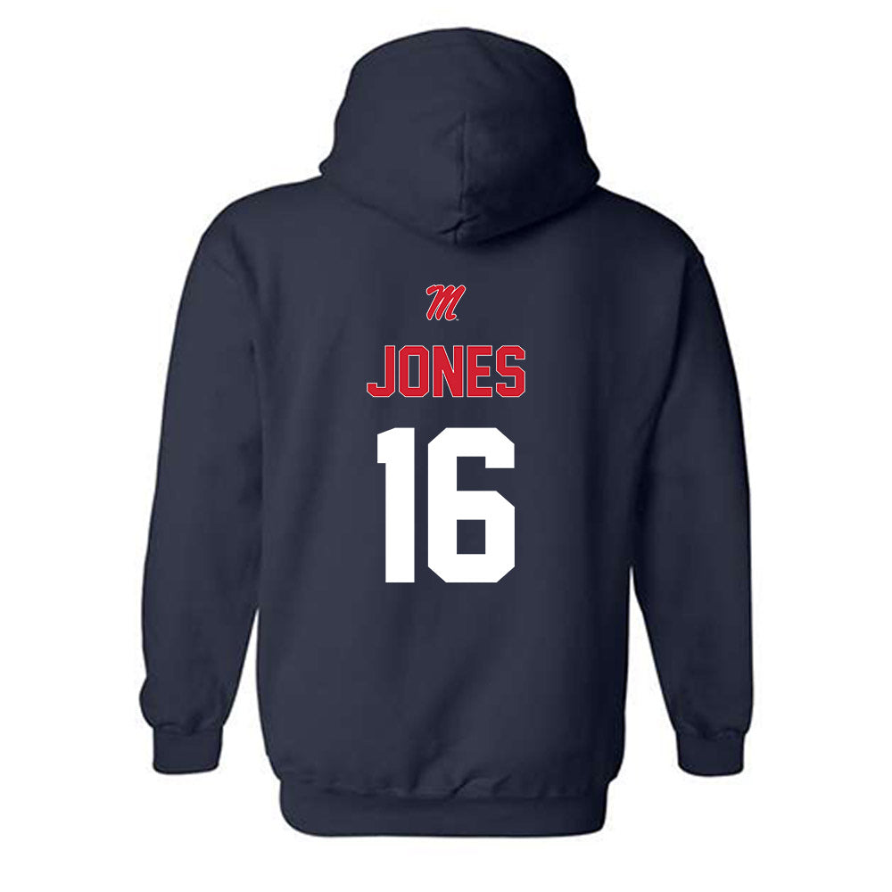 Ole Miss - NCAA Baseball : Brayden Jones - Sports Shersey Hooded Sweatshirt-1