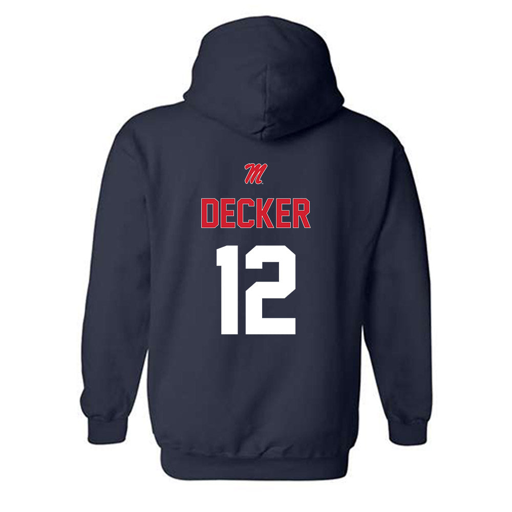 Ole Miss - NCAA Baseball : Dominic Decker - Sports Shersey Hooded Sweatshirt-1