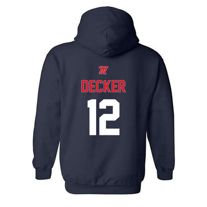 Ole Miss - NCAA Baseball : Dominic Decker - Sports Shersey Hooded Sweatshirt-1