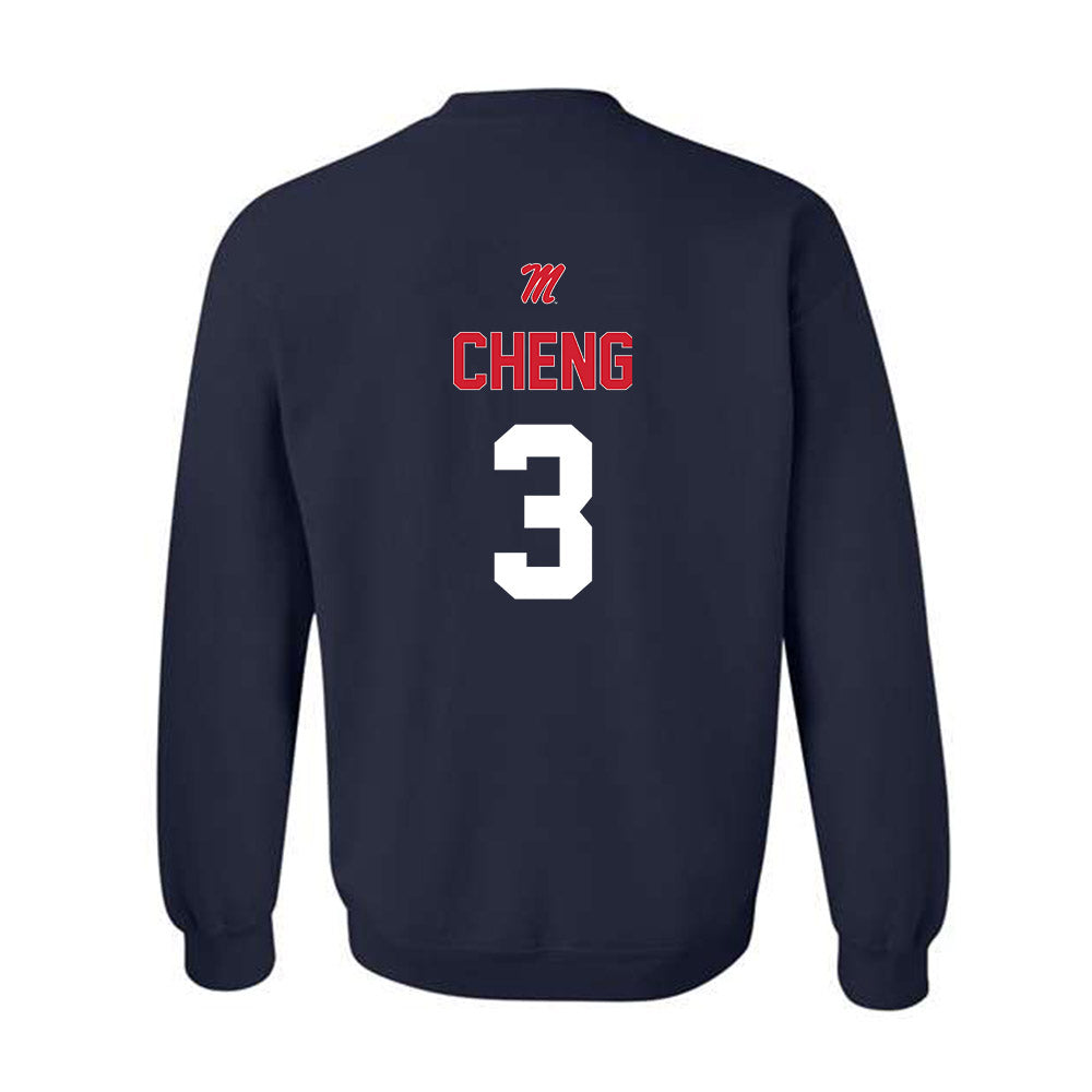 Ole Miss - NCAA Baseball : Luke Cheng - Sports Shersey Crewneck Sweatshirt-1