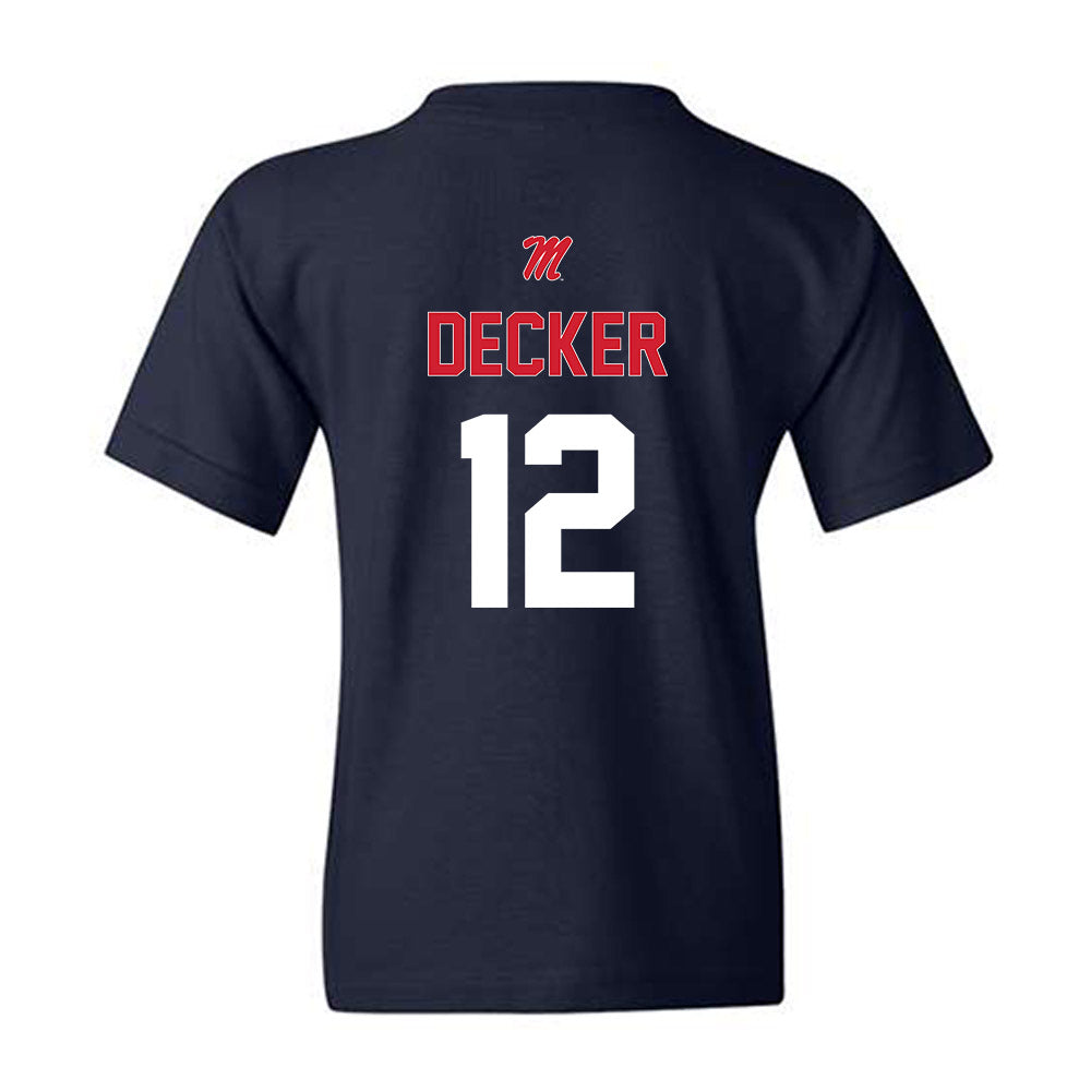 Ole Miss - NCAA Baseball : Dominic Decker - Sports Shersey Youth T-Shirt-1