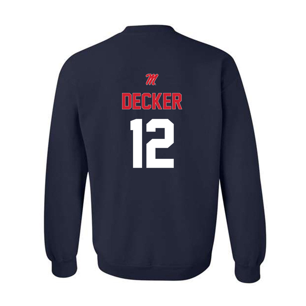 Ole Miss - NCAA Baseball : Dominic Decker - Sports Shersey Crewneck Sweatshirt-1