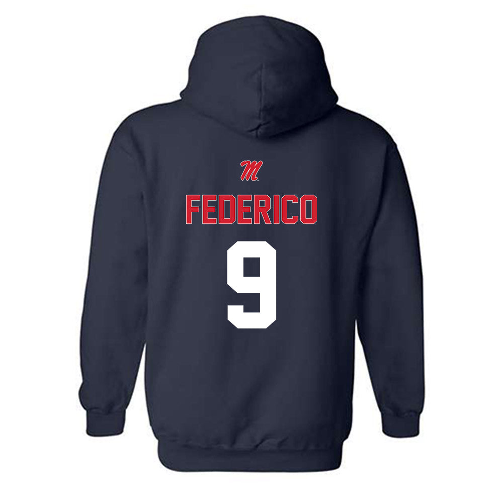 Ole Miss - NCAA Baseball : Hayden Federico - Sports Shersey Hooded Sweatshirt-1