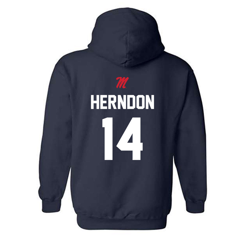 Ole Miss - NCAA Softball : Abby Herndon - Sports Shersey Hooded Sweatshirt-1