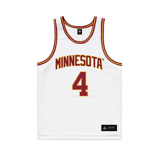 Minnesota - NCAA Men's Basketball : Nehemiah Turner - White Basketball Jersey-0