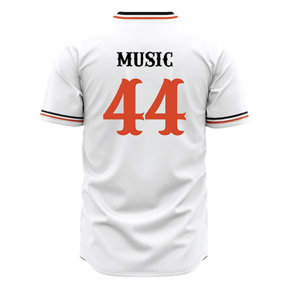 Campbell - NCAA Baseball : Jett Music - White Jersey-1