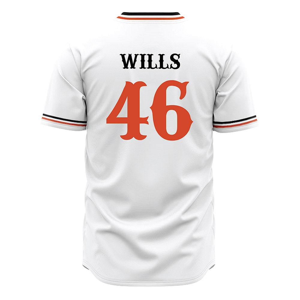 Campbell - NCAA Baseball : Houston Wills - White Jersey-1