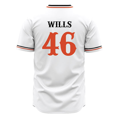 Campbell - NCAA Baseball : Houston Wills - White Jersey-1