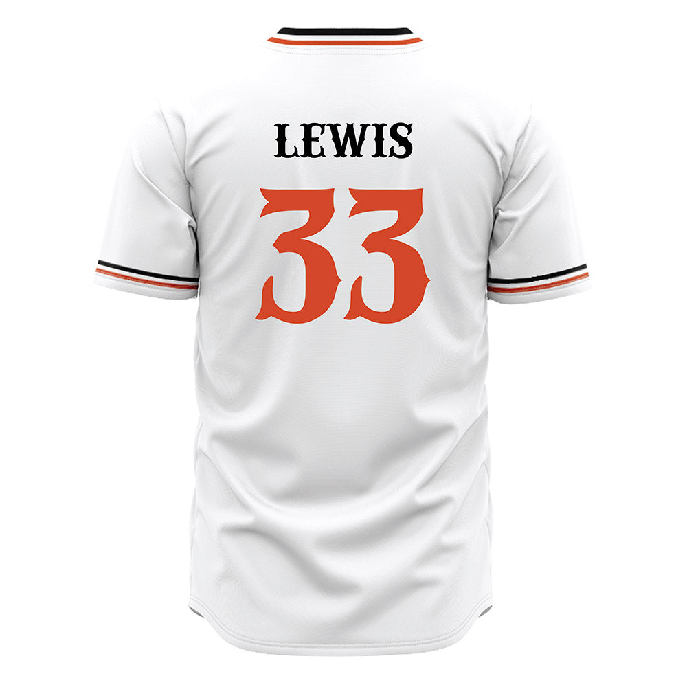 Campbell - NCAA Baseball : Harrison Lewis - White Jersey-1