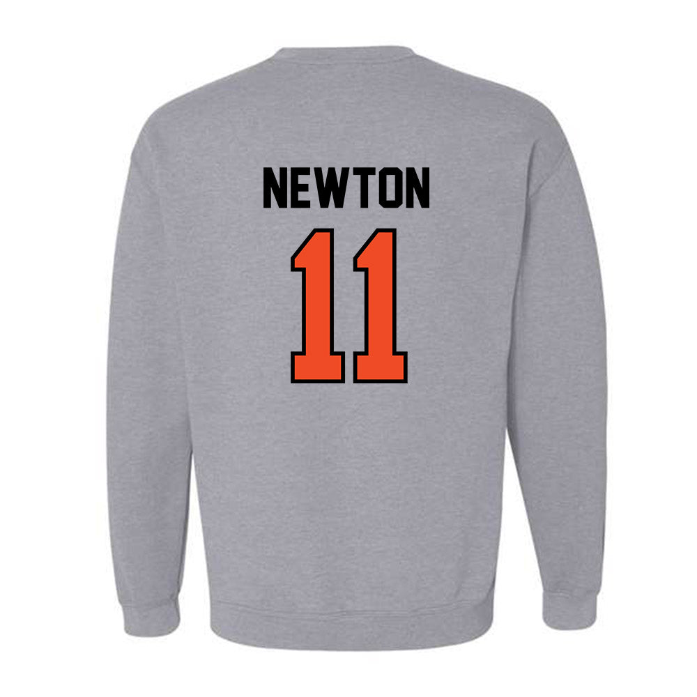 Campbell - NCAA Men's Basketball : Muneer Newton - Fashion Shersey Crewneck Sweatshirt-1