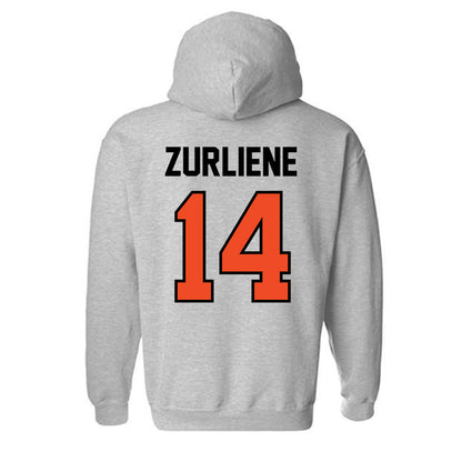 Campbell - NCAA Men's Basketball : Caleb Zurliene - Fashion Shersey Hooded Sweatshirt-1