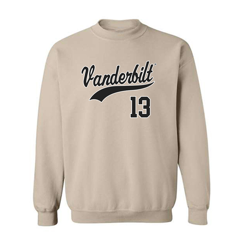 Vanderbilt - NCAA Baseball : Derek Yormack - Replica Shersey Crewneck Sweatshirt-0