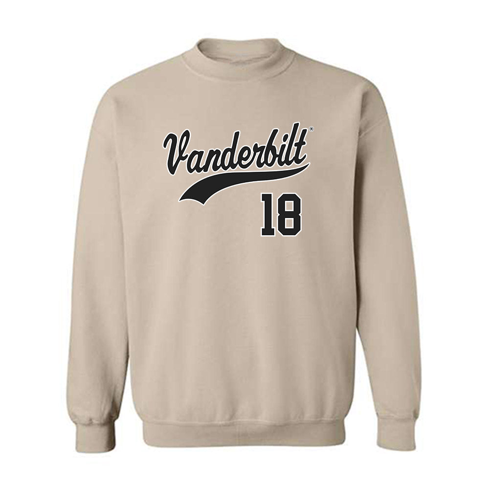 Vanderbilt - NCAA Baseball : Korbin Reynolds - Replica Shersey Crewneck Sweatshirt-0