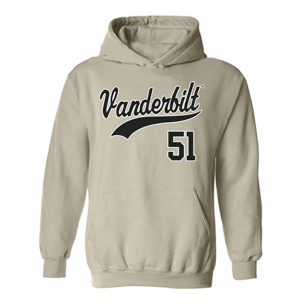 Vanderbilt - NCAA Baseball : Ryker Waite - Replica Shersey Hooded Sweatshirt-0