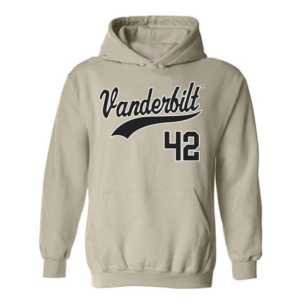 Vanderbilt - NCAA Baseball : Collin Brightwell - Replica Shersey Hooded Sweatshirt-0
