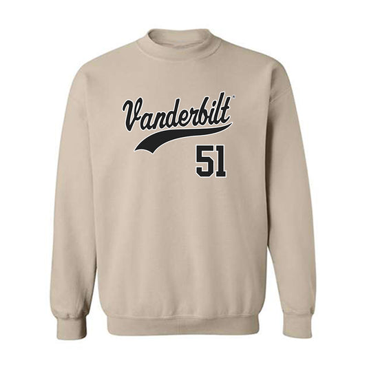 Vanderbilt - NCAA Baseball : Ryker Waite - Replica Shersey Crewneck Sweatshirt-0