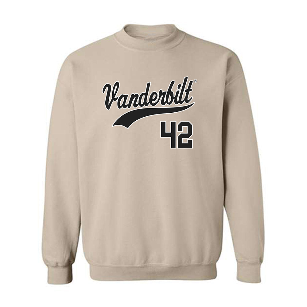 Vanderbilt - NCAA Baseball : Collin Brightwell - Replica Shersey Crewneck Sweatshirt-0