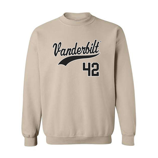 Vanderbilt - NCAA Baseball : Collin Brightwell - Replica Shersey Crewneck Sweatshirt-0