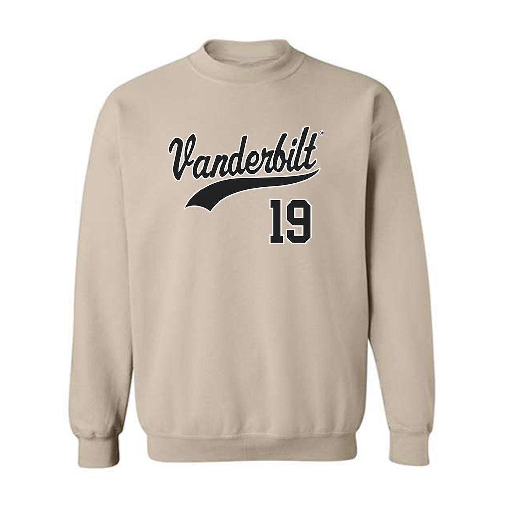 Vanderbilt - NCAA Baseball : Rustan Rigdon - Replica Shersey Crewneck Sweatshirt-0