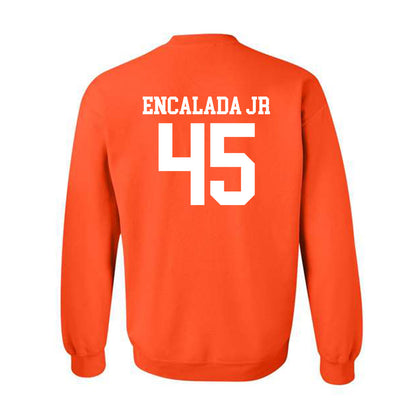 UTRGV - NCAA Baseball : Emir Encalada Jr - Orange Crewneck Sweatshirt-1