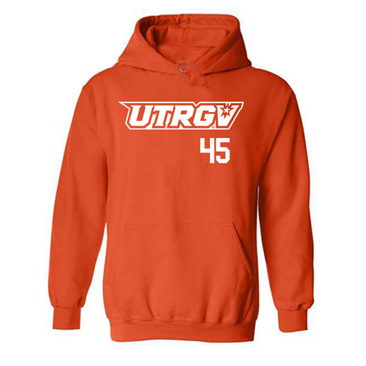 UTRGV - NCAA Baseball : Emir Encalada Jr - Orange Hooded Sweatshirt-0