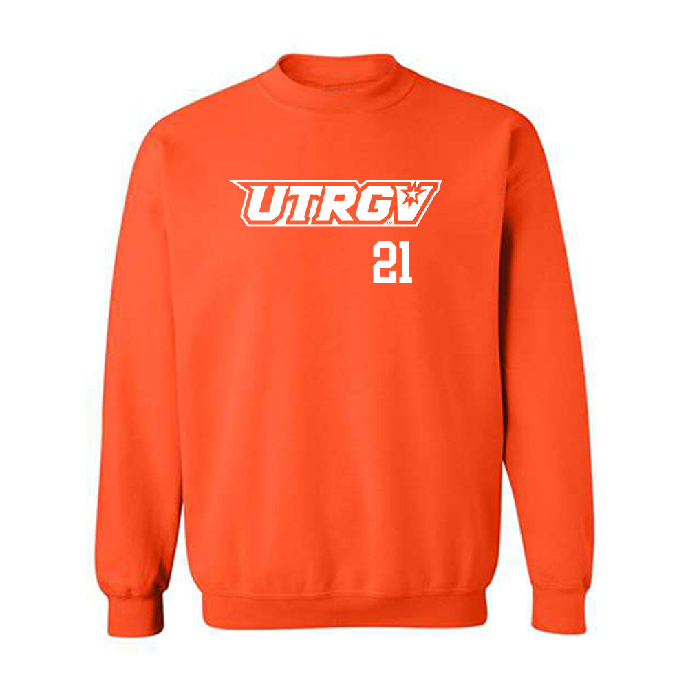 UTRGV - NCAA Baseball : Hank Warren - Orange Crewneck Sweatshirt-0