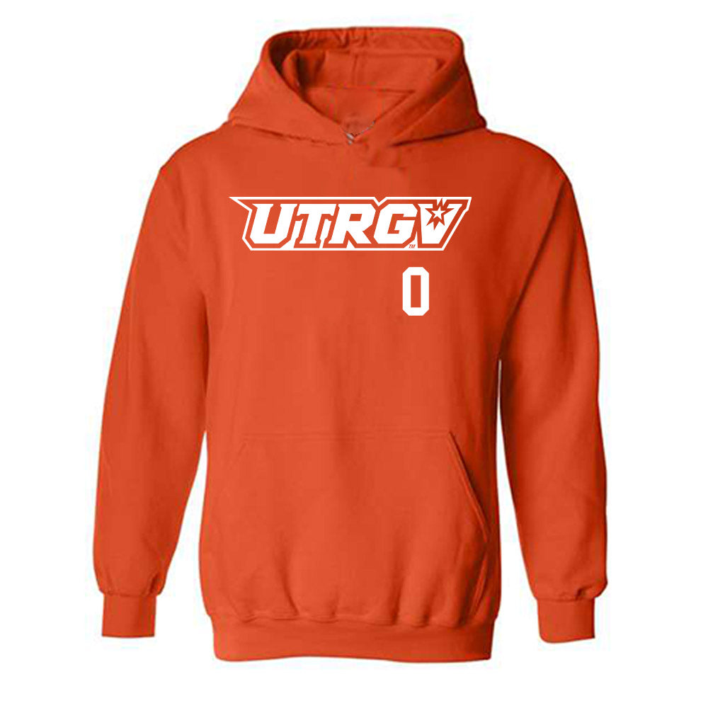 UTRGV - NCAA Baseball : Rudy Gonzalez - Orange Hooded Sweatshirt-0