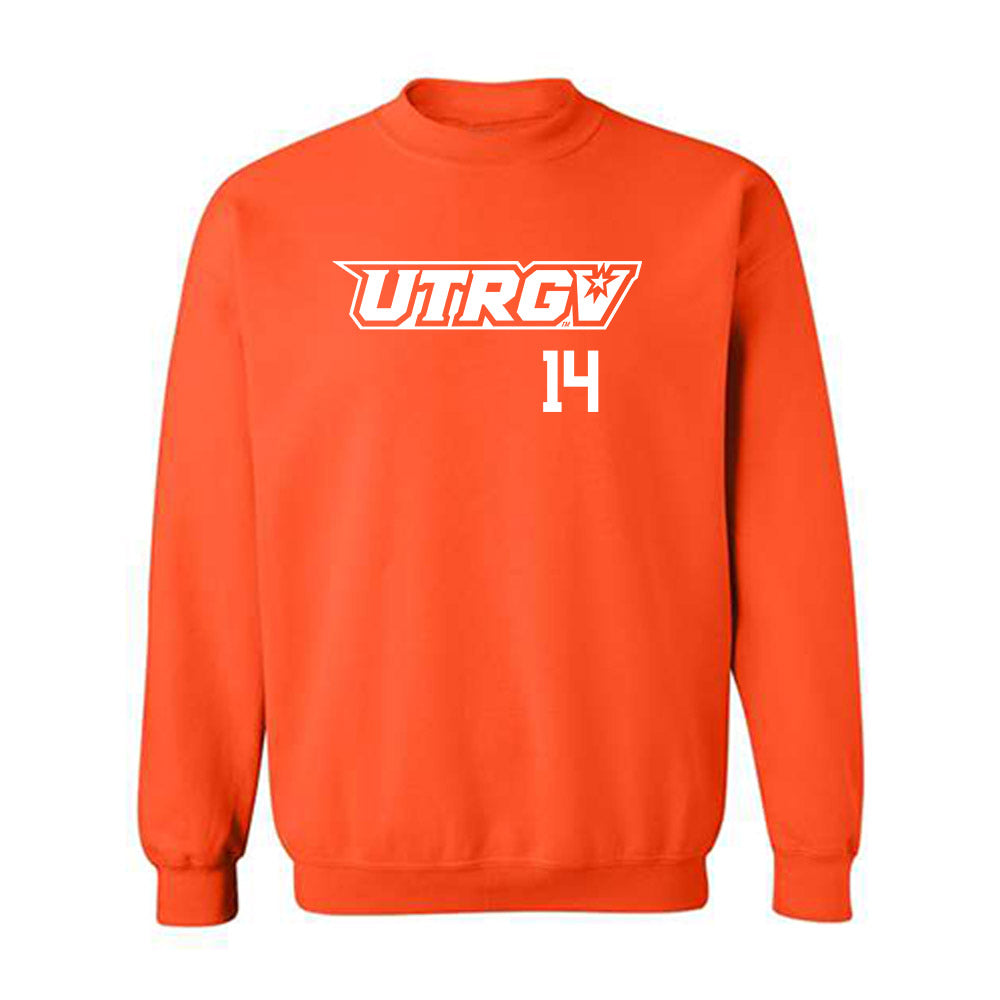 UTRGV - NCAA Baseball : Harrison Thayer - Orange Crewneck Sweatshirt-0