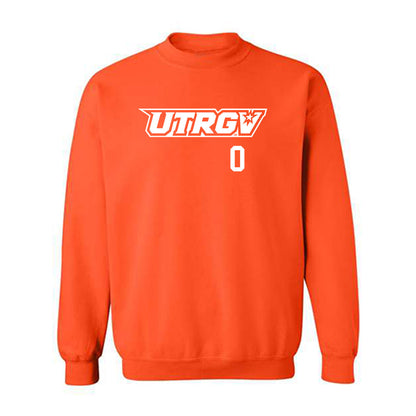 UTRGV - NCAA Baseball : Rudy Gonzalez - Orange Crewneck Sweatshirt-0