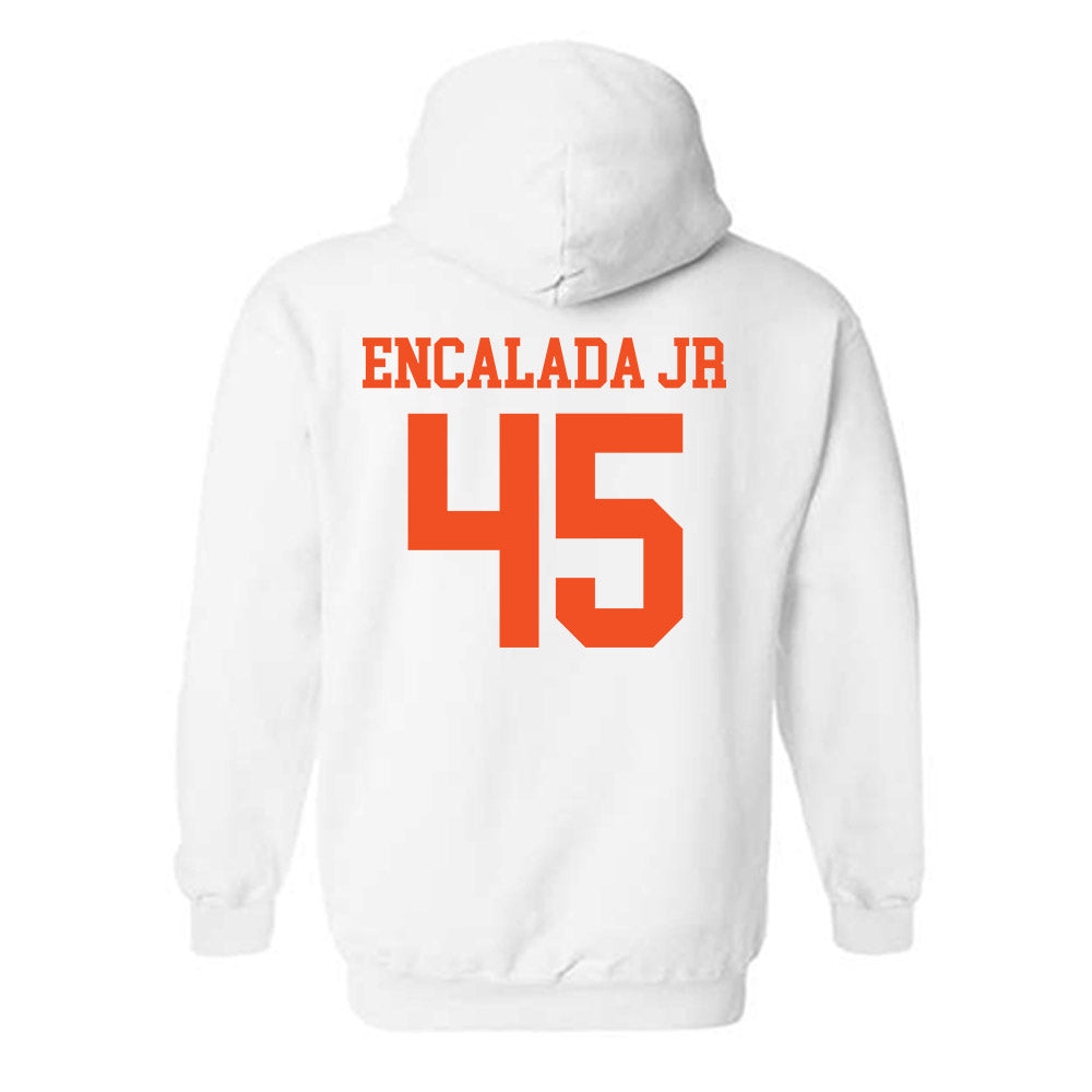 UTRGV - NCAA Baseball : Emir Encalada Jr - White Hooded Sweatshirt-1