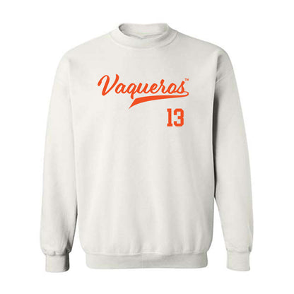 UTRGV - NCAA Baseball : Nick Nolan - White Crewneck Sweatshirt-0