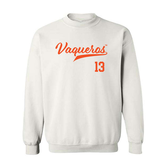 UTRGV - NCAA Baseball : Nick Nolan - White Crewneck Sweatshirt-0