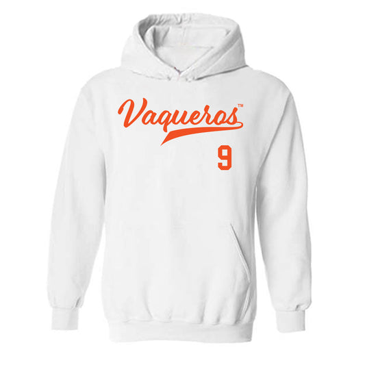 UTRGV - NCAA Baseball : Evan Maldonado - White Hooded Sweatshirt-0
