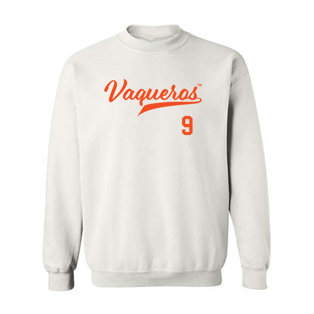 UTRGV - NCAA Baseball : Evan Maldonado - White Crewneck Sweatshirt-0