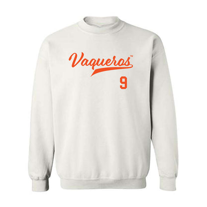 UTRGV - NCAA Baseball : Evan Maldonado - White Crewneck Sweatshirt-0