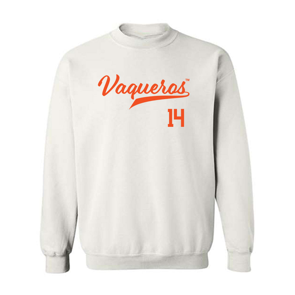 UTRGV - NCAA Baseball : Harrison Thayer - White Crewneck Sweatshirt-0