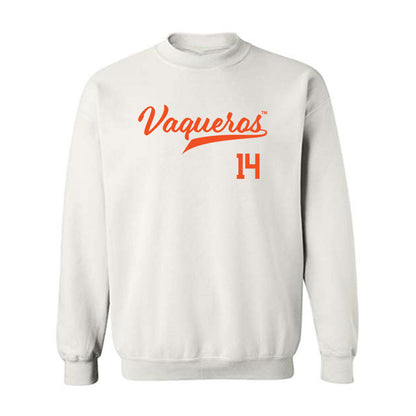 UTRGV - NCAA Baseball : Harrison Thayer - White Crewneck Sweatshirt-0