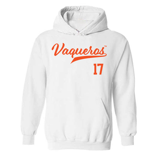 UTRGV - NCAA Baseball : Steven Oliva - White Hooded Sweatshirt-0