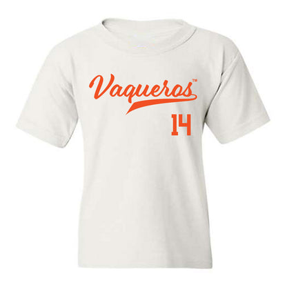 UTRGV - NCAA Baseball : Harrison Thayer - White Youth T-Shirt-0