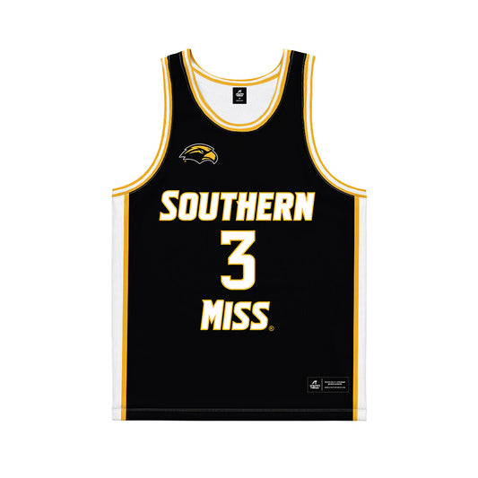 Southern Miss - NCAA Men's Basketball : Chiante Tramble - Black Basketball Jersey-0