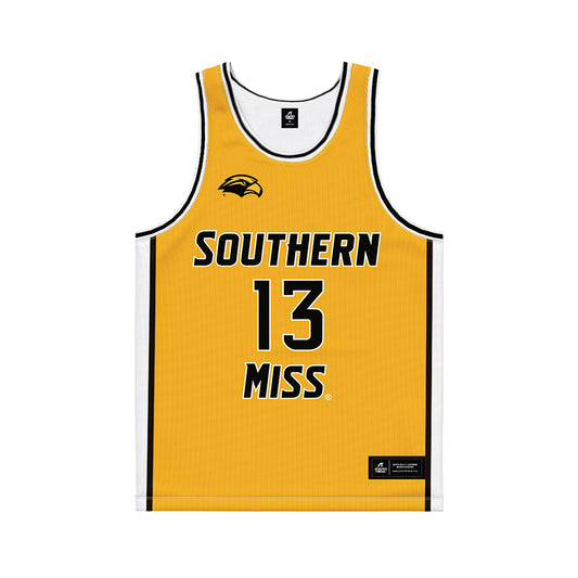 Southern Miss - NCAA Men's Basketball : Dylan Brumfield - Gold Basketball Jersey-0