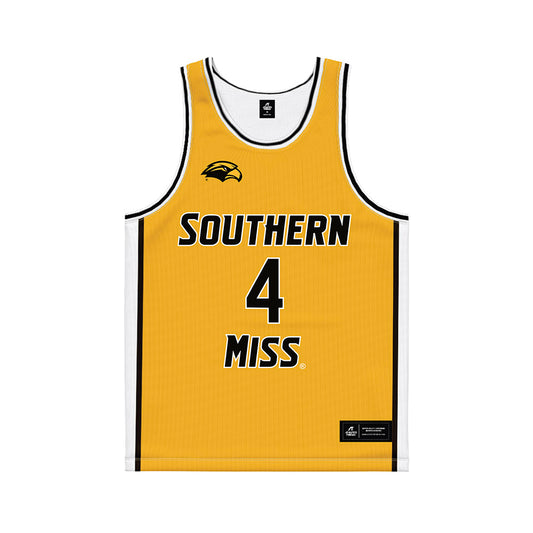 Southern Miss - NCAA Men's Basketball : Tylik Weeks - Gold Basketball Jersey-0