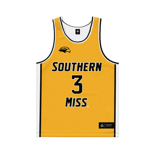 Southern Miss - NCAA Men's Basketball : Chiante Tramble - Gold Basketball Jersey-0
