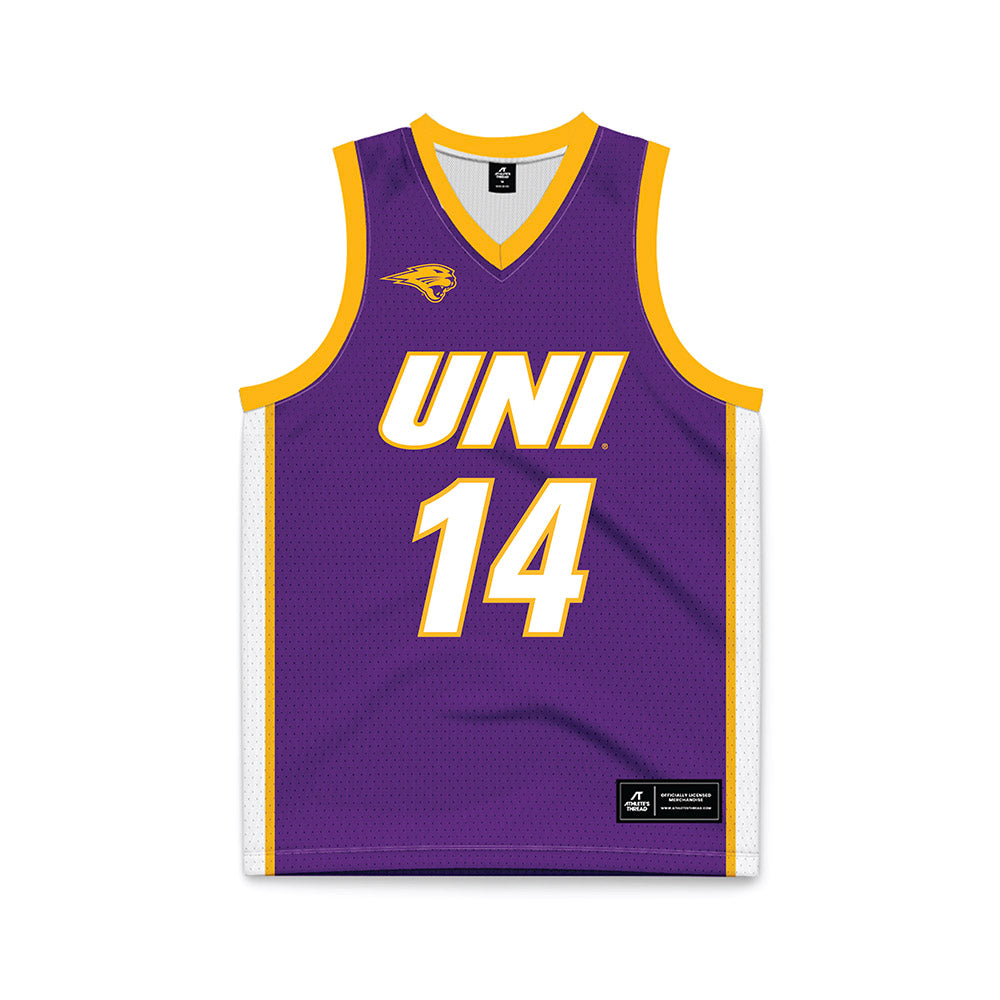 Northern Iowa - NCAA Men's Basketball : Tristan Smith - Purple Basketball Jersey-0