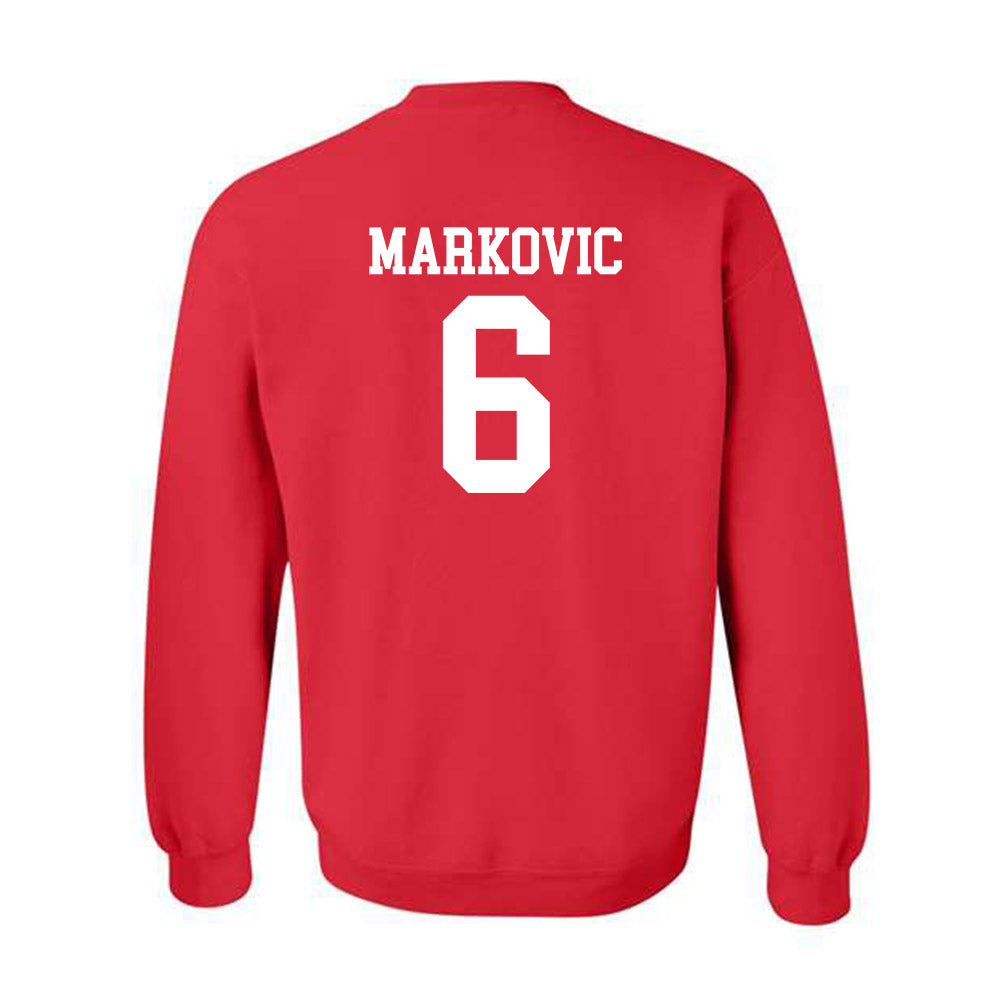 NC State - NCAA Men's Soccer : Nikola Markovic - Sports Shersey Crewneck Sweatshirt-1